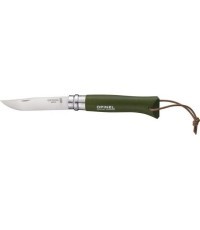 Нож Opinel Colorama 08 Inox Grab Khaki с ремешком