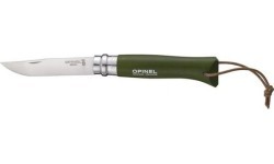 Knife Opinel Colorama 08 Inox Grab Khaki With a Strap