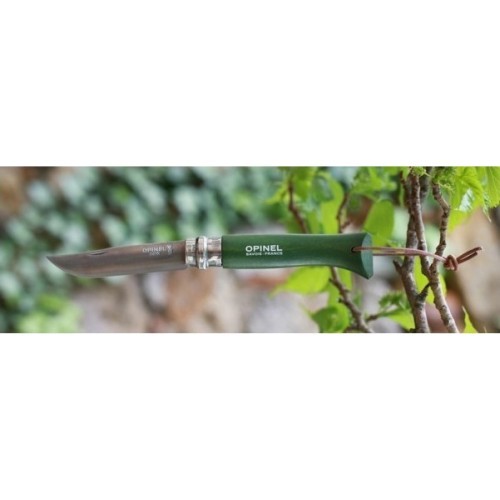 Нож Opinel Colorama 08 Inox Grab Khaki с ремешком