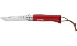 Knife Opinel Colorama 08 Inox Grab Red With a Strap