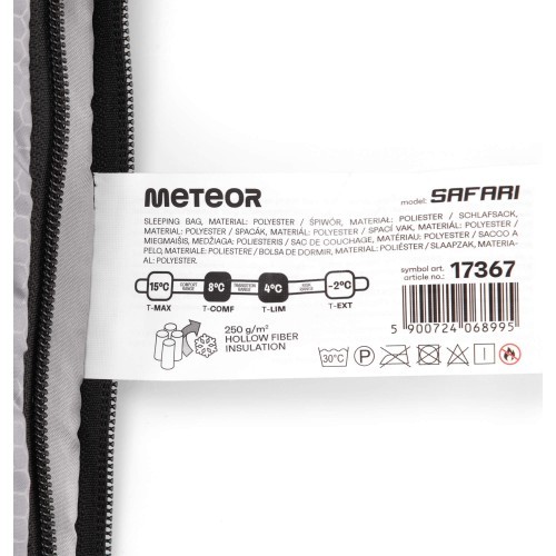 Śpiwór meteor safari l - L - Black Grey