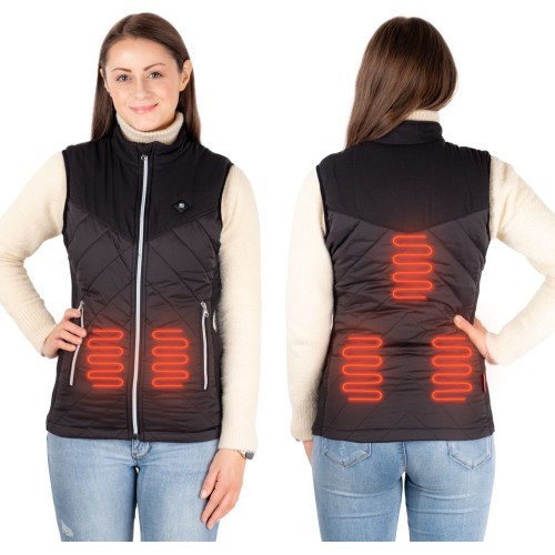 Женский жилет с подогревом inSPORTline WARMher - Чёрный