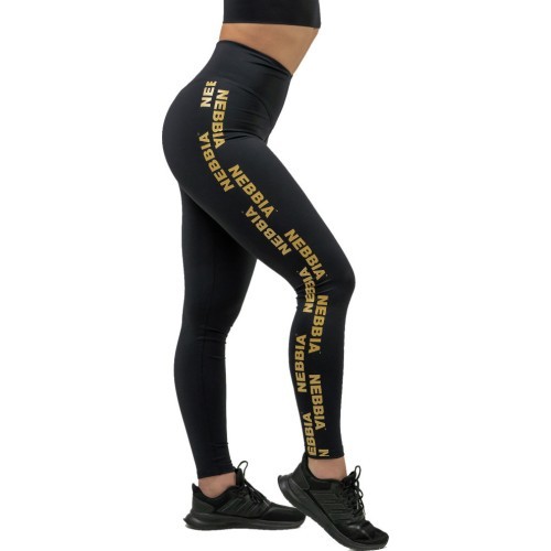 Женские легинсы с высокой талией Nebbia INTENSE Iconic 834 - Black-Gold