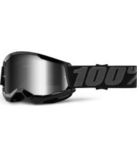 Bērnu motokrosa brilles 100% Strata 2 Youth Mirror - Melna