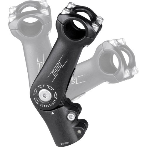 Stūres iznesums FORCE S6.3 regulējams 25,4/90mm, alumīnija, melns matēts