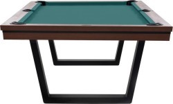Pool Table / Dining Table, Rasson Madrid, walnut, 7 ft., Club Cloth yellow green