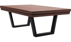 Pool Table / Dining Table, Rasson Madrid, walnut, 7 ft., Club Cloth yellow green