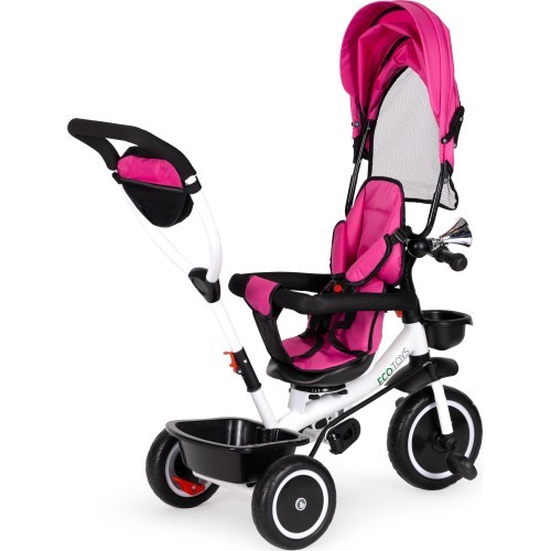 Трёхколёсный велосипед с поворотным сиденьем Eco Toys, розовый