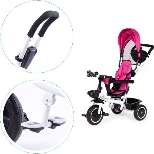 Трёхколёсный велосипед с поворотным сиденьем Eco Toys, розовый