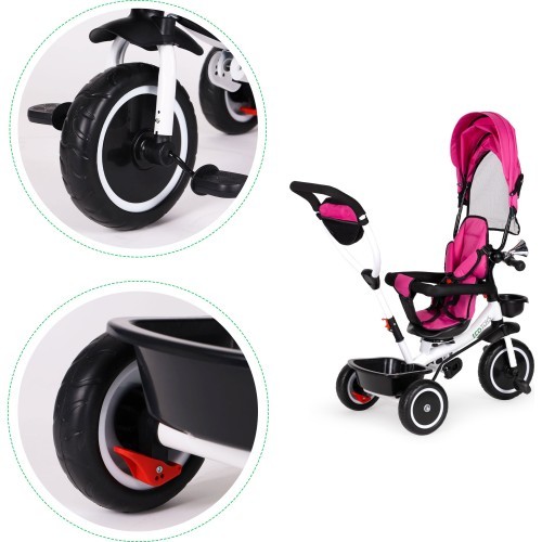 Trīsritenis ar grozāmu sēdekli Eco Toys, rozā