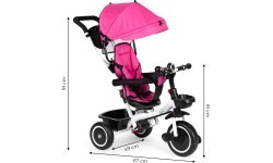 Trīsritenis ar grozāmu sēdekli Eco Toys, rozā