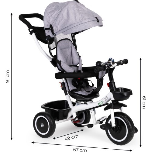 Trīsritenis ar grozāmu sēdekli Ecotoys