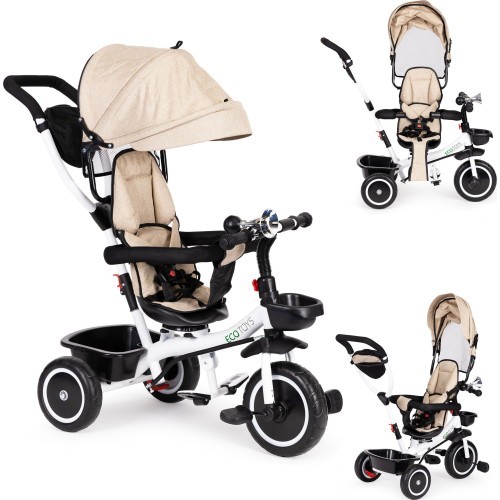Tricycle - Stroller with Rotating Seat Eco Toys, Beige