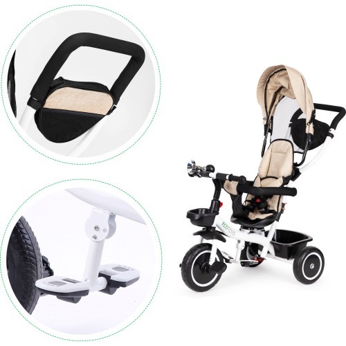 Trīsritenis-ratiņi ar grozāmu sēdekli Eco Toys, bēšs