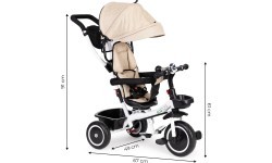 Trīsritenis-ratiņi ar grozāmu sēdekli Eco Toys, bēšs