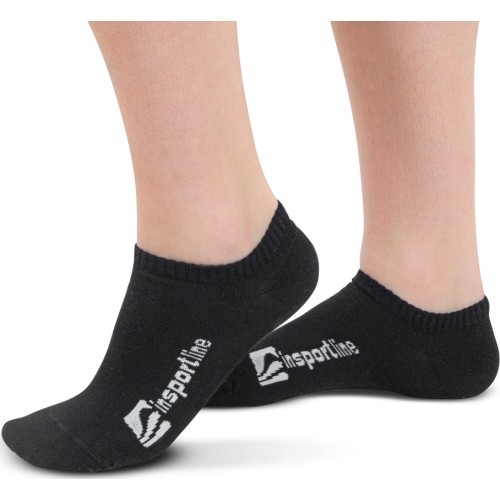 Bambusa potīšu zeķes inSPORTline Silvatic Ankle AG+ antibakteriālas, 3 pāri - Melna
