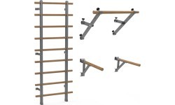 Гимнастическая стенка inSPORTline Wootaline 199 x 80 см с турником и брусьями, серая