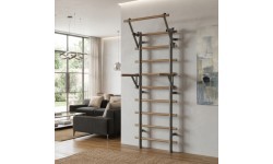 Wall Bars inSPORTline Wootaline 199 x 80 cm w/ Pull-Up Bar & Parallel Bars, Gray