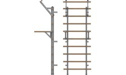 Гимнастическая стенка inSPORTline Wootaline 199 x 80 см с турником и брусьями, серая