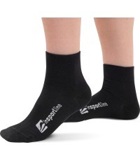Vidēja garuma bambusa zeķes inSPORTline Silvatic Mid AG+ antibakteriālas – 3 pāri - Melna