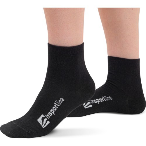 Vidēja garuma bambusa zeķes inSPORTline Silvatic Mid AG+ antibakteriālas – 3 pāri - Melna