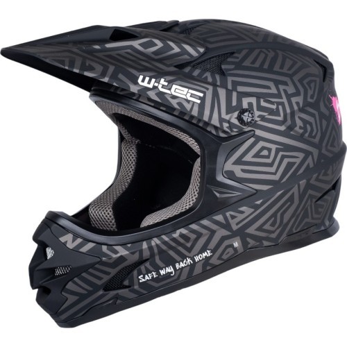 Downhill Helmet W-TEC Richpike - Pink Tag On Black