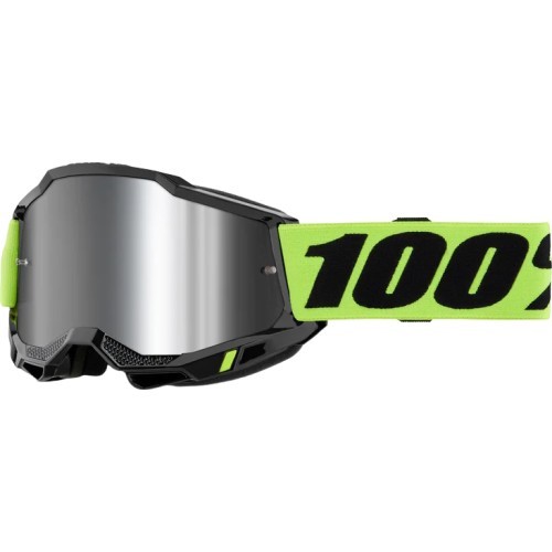 Bērnu motokrosa brilles 100% Accuri 2 Junior Mirror - žlutá, zrcadlové stříbrné plexi