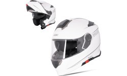 Paceļams motociklista ķivere W-TEC Venero - Spīdīgi balts