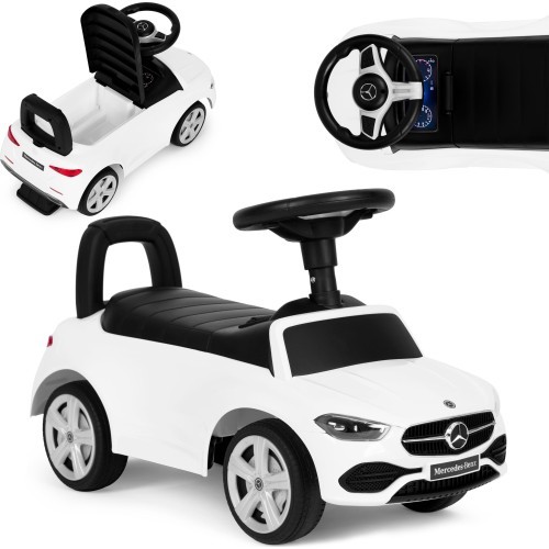 Elektromobilis Mercedes C CLASS, interaktīva stūre, skaņas, balts