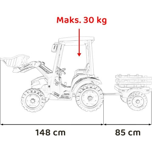 Elektromobilis traktors ar piekabi MEGA D68, zils