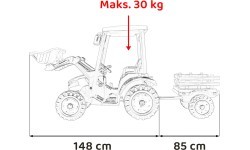 MEGA D68 Tractor Vehicle With Trailer Blue