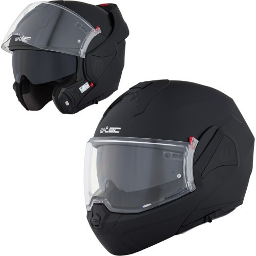 Motocikla ķivere ar paceļamu zoda daļu W-TEC Sabron P/J - Melna matēta