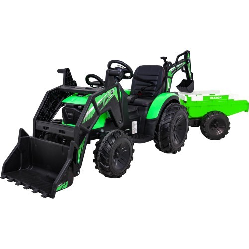 Elektromobilis traktors ar piekabi Buggy 720-T, zaļš