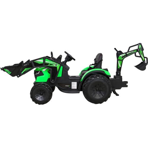 Elektromobilis traktors ar piekabi Buggy 720-T, zaļš
