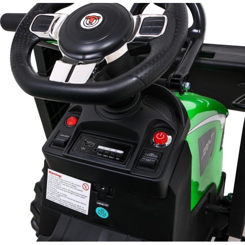 Elektromobilis traktors ar piekabi Buggy 720-T, zaļš