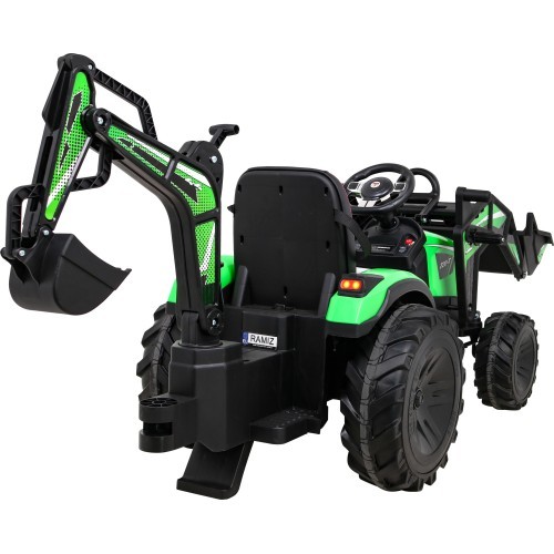 Elektromobilis traktors ar piekabi Buggy 720-T, zaļš