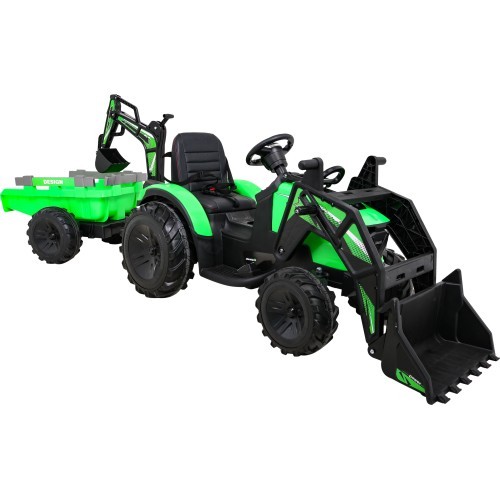 Elektromobilis traktors ar piekabi Buggy 720-T, zaļš