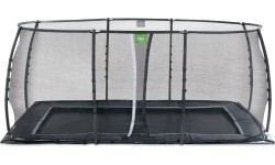 Грунтовый батут EXIT Dynamic 305x519 см с защитной сеткой, чёрный