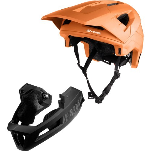 Force Venom downhill helmet, size S/M (55-58 cm) (orange/black)