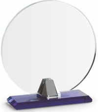 Stikla balva Z2330 ar kastīti - 14cm - Zils