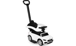 Mercedes C klases bērnu stumjamā automašīna ar interaktīvo stūri, balta
