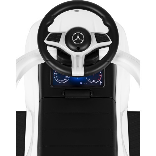 Детская машина-каталка Mercedes C-Class с интерактивным рулём, белая