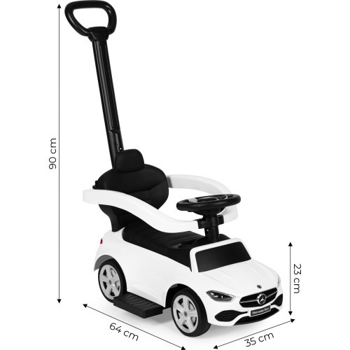 Mercedes C CLASS car push ride interactive steering wheel guide white