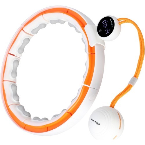 HHM21 HULA HOOP TPE WHITE/ORANGE MAGNETIC WITH WEIGHT + COUNTER HMS