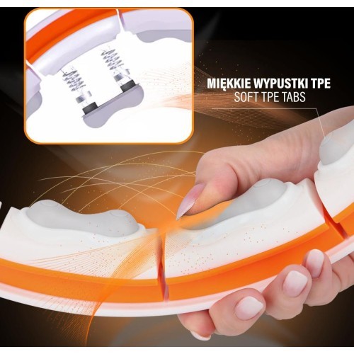 HHM21 HULA HOOP TPE WHITE/ORANGE MAGNETIC WITH WEIGHT + COUNTER HMS