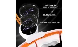HHM21 HULA HOOP TPE WHITE/ORANGE MAGNETIC WITH WEIGHT + COUNTER HMS