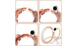 HHM21 HULA HOOP TPE WHITE/ORANGE MAGNETIC WITH WEIGHT + COUNTER HMS