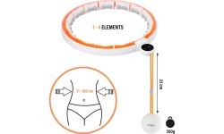 HHM21 HULA HOOP TPE WHITE/ORANGE MAGNETIC WITH WEIGHT + COUNTER HMS