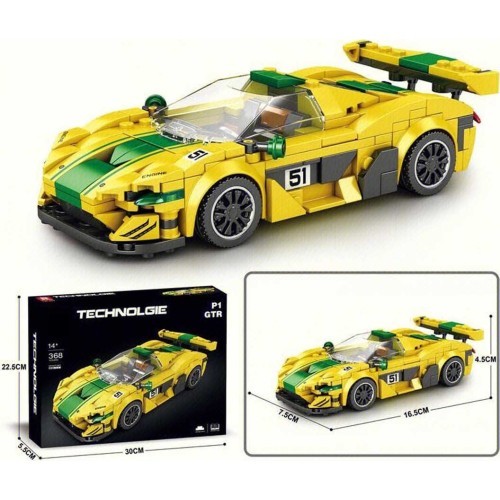 Sports Car Brick Set Yellow 368 pcs.