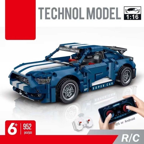 Sporta automašīna, zili konstruktora klucīši 952 gab.